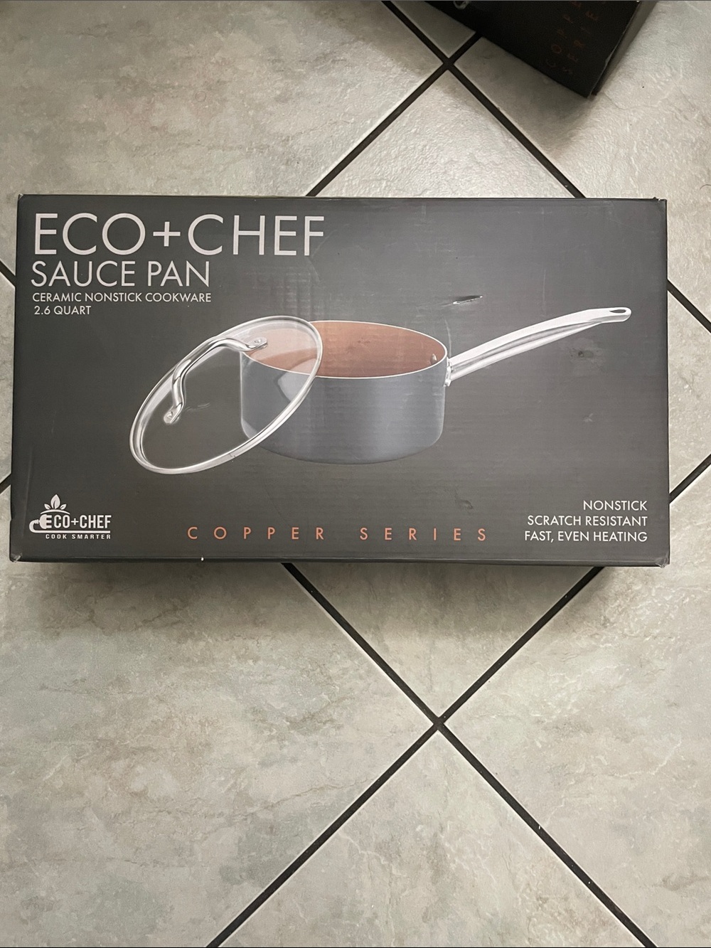 ECO+CHEF Copper Series Sauce Pan - Gray Exterior, Copper Interior